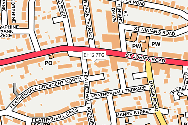 EH12 7TG map - OS OpenMap – Local (Ordnance Survey) EH12 7TG map - OS OpenMap – Local (Ordnance Survey)