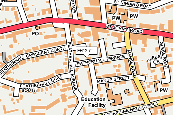 EH12 7TL map - OS OpenMap – Local (Ordnance Survey) EH12 7TL map - OS OpenMap – Local (Ordnance Survey)