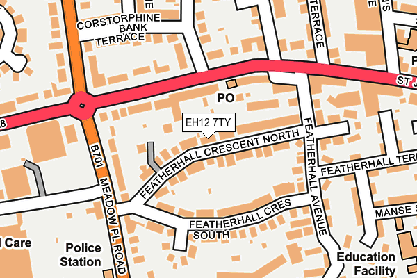 EH12 7TY map - OS OpenMap – Local (Ordnance Survey) EH12 7TY map - OS OpenMap – Local (Ordnance Survey)