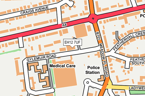 EH12 7UF map - OS OpenMap – Local (Ordnance Survey) EH12 7UF map - OS OpenMap – Local (Ordnance Survey)