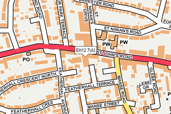 EH12 7UU map - OS OpenMap – Local (Ordnance Survey) EH12 7UU map - OS OpenMap – Local (Ordnance Survey)