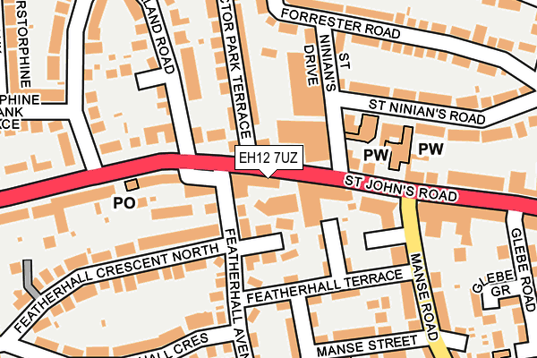 EH12 7UZ map - OS OpenMap – Local (Ordnance Survey) EH12 7UZ map - OS OpenMap – Local (Ordnance Survey)