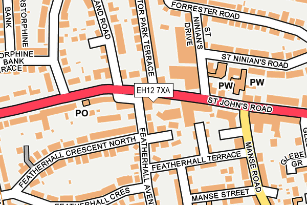 EH12 7XA map - OS OpenMap – Local (Ordnance Survey) EH12 7XA map - OS OpenMap – Local (Ordnance Survey)