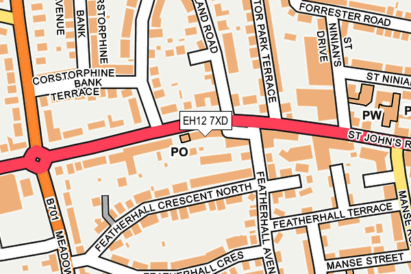 EH12 7XD map - OS OpenMap – Local (Ordnance Survey) EH12 7XD map - OS OpenMap – Local (Ordnance Survey)