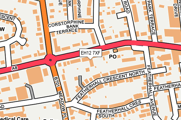 EH12 7XF map - OS OpenMap – Local (Ordnance Survey) EH12 7XF map - OS OpenMap – Local (Ordnance Survey)