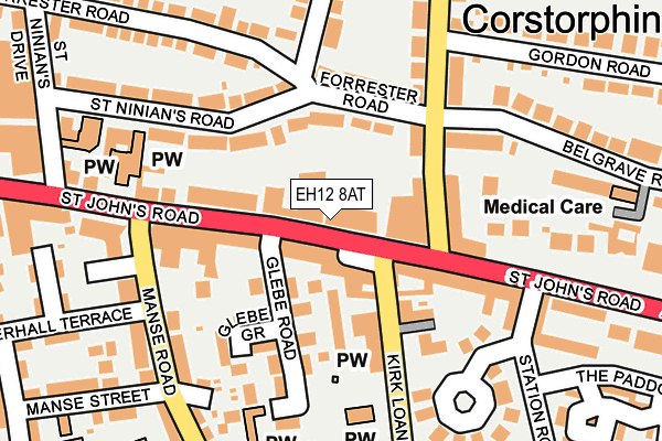 EH12 8AT map - OS OpenMap – Local (Ordnance Survey) EH12 8AT map - OS OpenMap – Local (Ordnance Survey)