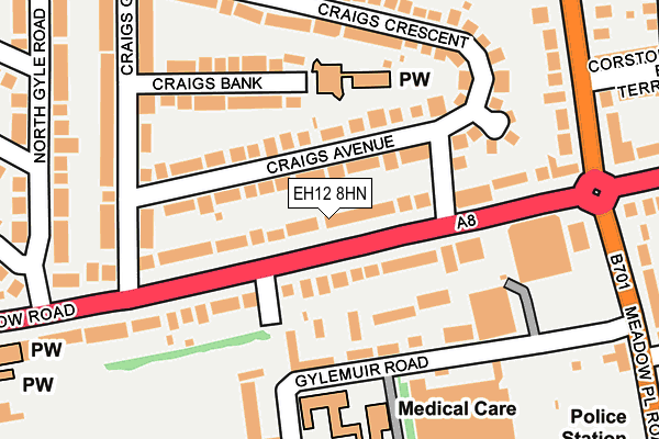 EH12 8HN map - OS OpenMap – Local (Ordnance Survey)