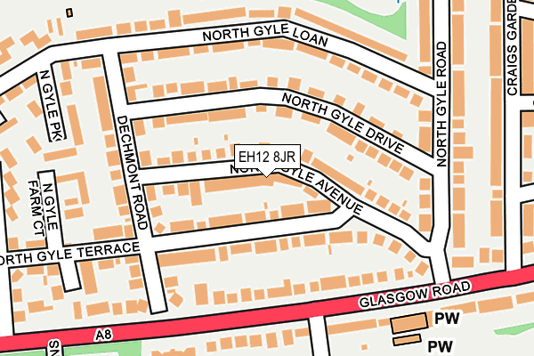 EH12 8JR map - OS OpenMap – Local (Ordnance Survey) EH12 8JR map - OS OpenMap – Local (Ordnance Survey)
