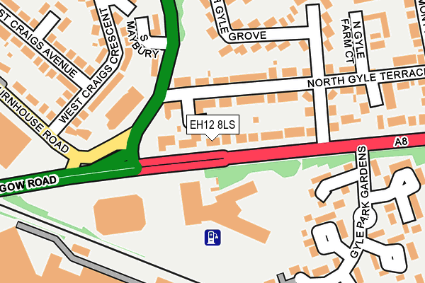 EH12 8LS map - OS OpenMap – Local (Ordnance Survey) EH12 8LS map - OS OpenMap – Local (Ordnance Survey)