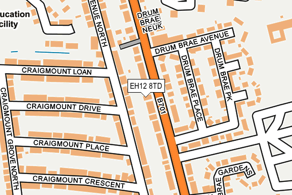 EH12 8TD map - OS OpenMap – Local (Ordnance Survey) EH12 8TD map - OS OpenMap – Local (Ordnance Survey)