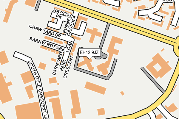 EH12 9JZ map - OS OpenMap – Local (Ordnance Survey) EH12 9JZ map - OS OpenMap – Local (Ordnance Survey)