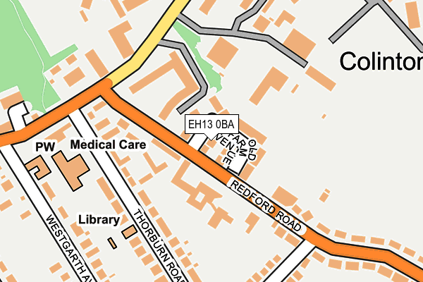 EH13 0BA map - OS OpenMap – Local (Ordnance Survey) EH13 0BA map - OS OpenMap – Local (Ordnance Survey)