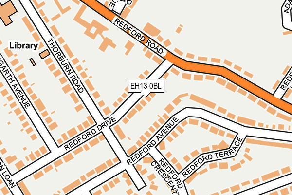 EH13 0BL map - OS OpenMap – Local (Ordnance Survey) EH13 0BL map - OS OpenMap – Local (Ordnance Survey)