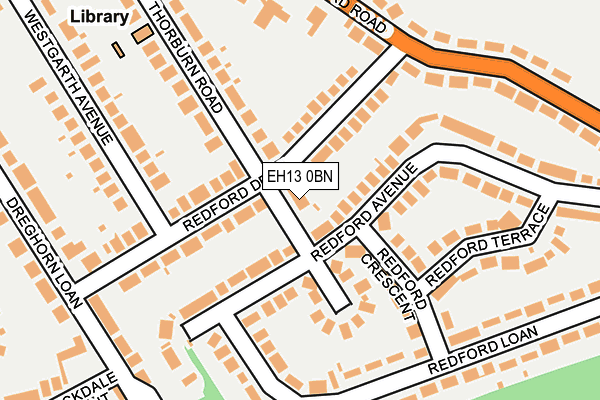 EH13 0BN map - OS OpenMap – Local (Ordnance Survey) EH13 0BN map - OS OpenMap – Local (Ordnance Survey)