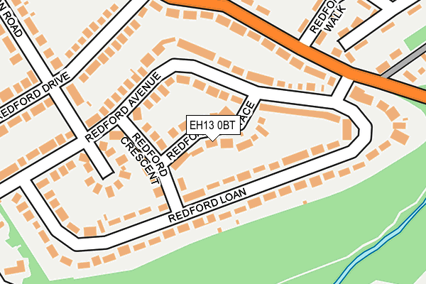 EH13 0BT map - OS OpenMap – Local (Ordnance Survey) EH13 0BT map - OS OpenMap – Local (Ordnance Survey)