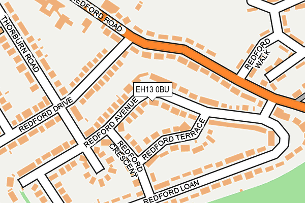 EH13 0BU map - OS OpenMap – Local (Ordnance Survey) EH13 0BU map - OS OpenMap – Local (Ordnance Survey)