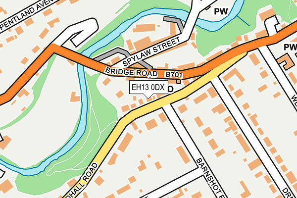 EH13 0DX map - OS OpenMap – Local (Ordnance Survey) EH13 0DX map - OS OpenMap – Local (Ordnance Survey)