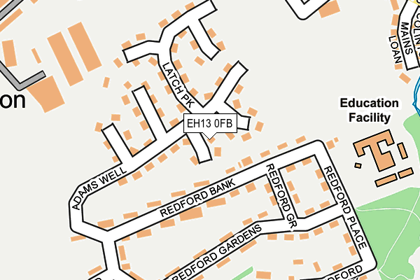 EH13 0FB map - OS OpenMap – Local (Ordnance Survey) EH13 0FB map - OS OpenMap – Local (Ordnance Survey)