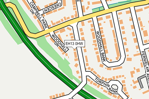 EH13 0HW map - OS OpenMap – Local (Ordnance Survey) EH13 0HW map - OS OpenMap – Local (Ordnance Survey)
