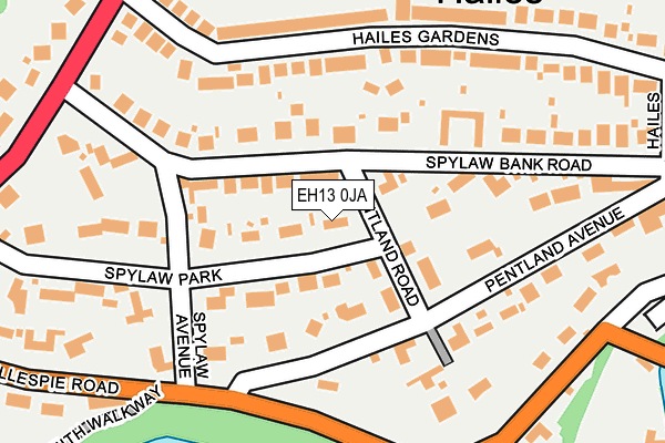 EH13 0JA map - OS OpenMap – Local (Ordnance Survey) EH13 0JA map - OS OpenMap – Local (Ordnance Survey)