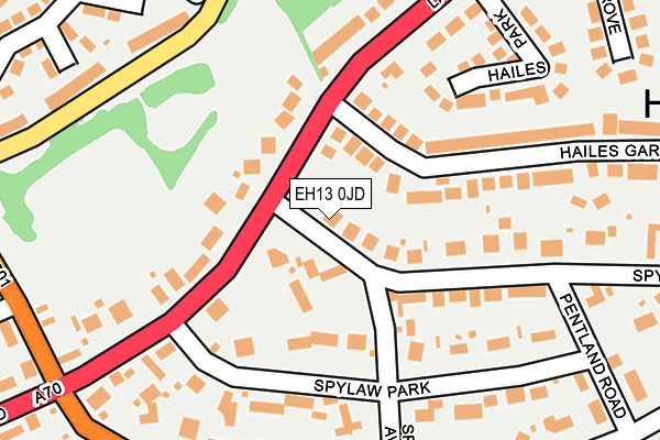 EH13 0JD map - OS OpenMap – Local (Ordnance Survey) EH13 0JD map - OS OpenMap – Local (Ordnance Survey)