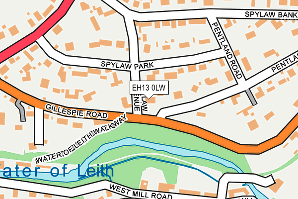 EH13 0LW map - OS OpenMap – Local (Ordnance Survey) EH13 0LW map - OS OpenMap – Local (Ordnance Survey)