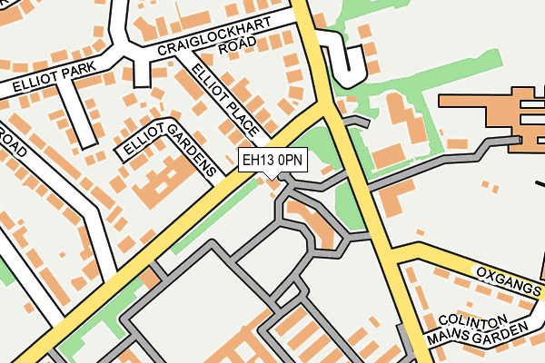EH13 0PN map - OS OpenMap – Local (Ordnance Survey) EH13 0PN map - OS OpenMap – Local (Ordnance Survey)