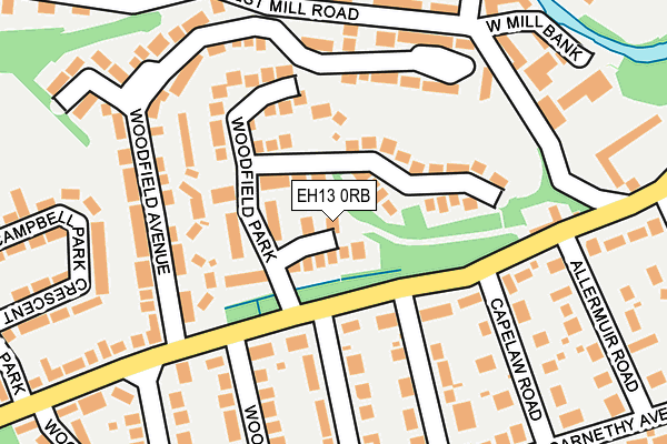 EH13 0RB map - OS OpenMap – Local (Ordnance Survey) EH13 0RB map - OS OpenMap – Local (Ordnance Survey)