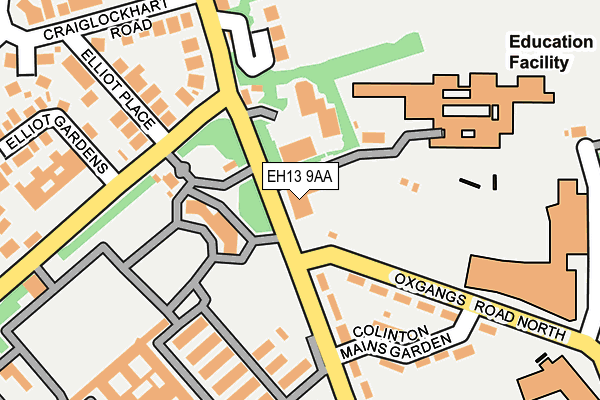 EH13 9AA map - OS OpenMap – Local (Ordnance Survey) EH13 9AA map - OS OpenMap – Local (Ordnance Survey)