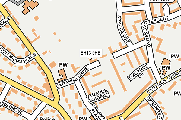 EH13 9HB map - OS OpenMap – Local (Ordnance Survey) EH13 9HB map - OS OpenMap – Local (Ordnance Survey)
