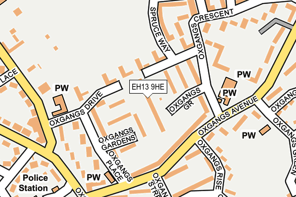 EH13 9HE map - OS OpenMap – Local (Ordnance Survey) EH13 9HE map - OS OpenMap – Local (Ordnance Survey)