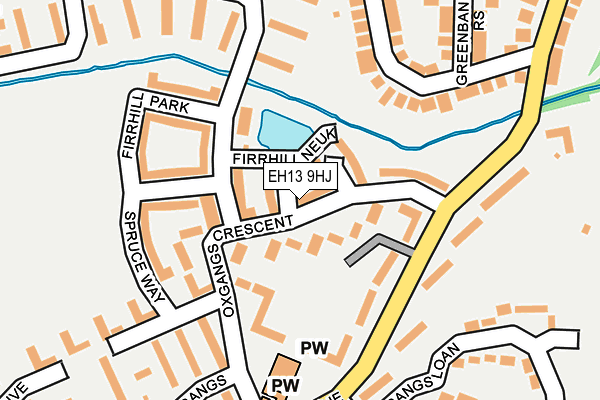 EH13 9HJ map - OS OpenMap – Local (Ordnance Survey) EH13 9HJ map - OS OpenMap – Local (Ordnance Survey)