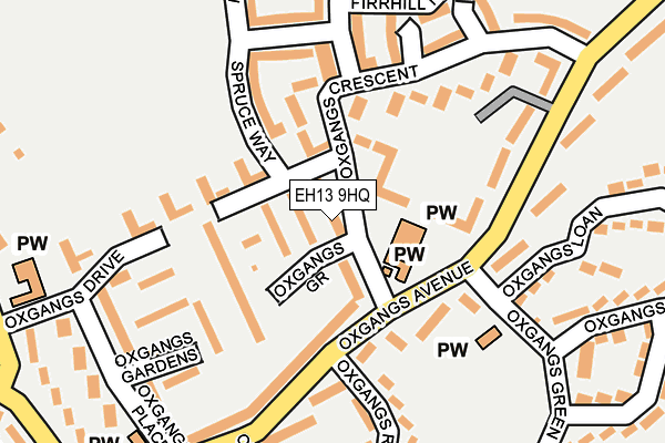 EH13 9HQ map - OS OpenMap – Local (Ordnance Survey) EH13 9HQ map - OS OpenMap – Local (Ordnance Survey)
