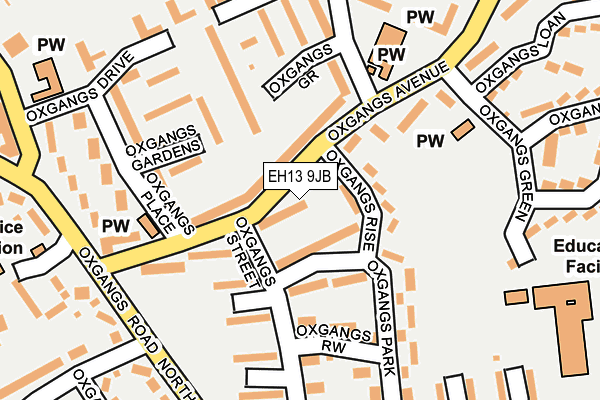 EH13 9JB map - OS OpenMap – Local (Ordnance Survey) EH13 9JB map - OS OpenMap – Local (Ordnance Survey)