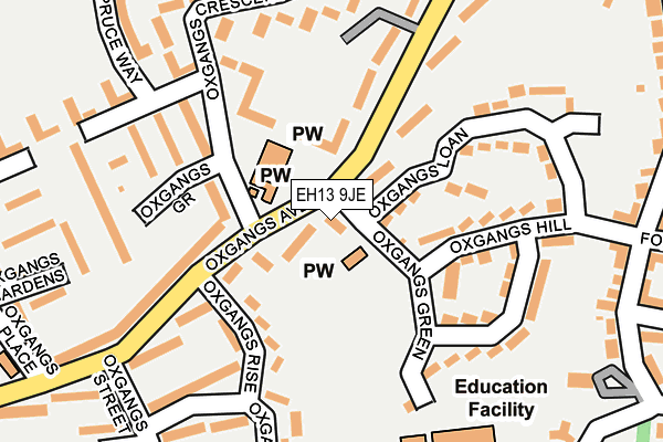 EH13 9JE map - OS OpenMap – Local (Ordnance Survey) EH13 9JE map - OS OpenMap – Local (Ordnance Survey)