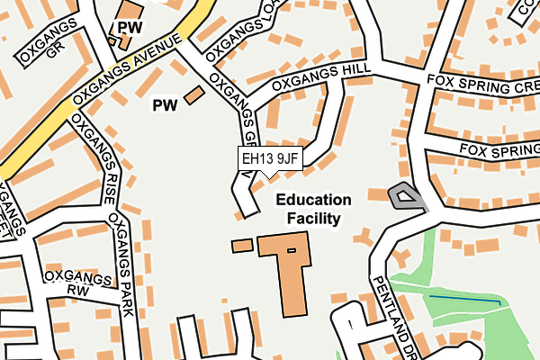 EH13 9JF map - OS OpenMap – Local (Ordnance Survey) EH13 9JF map - OS OpenMap – Local (Ordnance Survey)