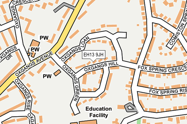 EH13 9JH map - OS OpenMap – Local (Ordnance Survey) EH13 9JH map - OS OpenMap – Local (Ordnance Survey)