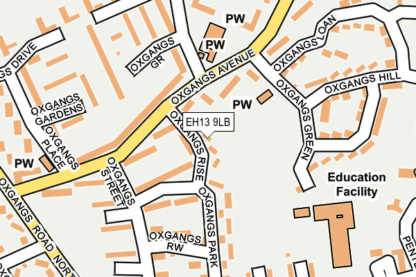 EH13 9LB map - OS OpenMap – Local (Ordnance Survey) EH13 9LB map - OS OpenMap – Local (Ordnance Survey)
