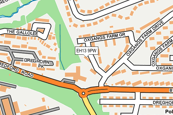 EH13 9PW map - OS OpenMap – Local (Ordnance Survey) EH13 9PW map - OS OpenMap – Local (Ordnance Survey)