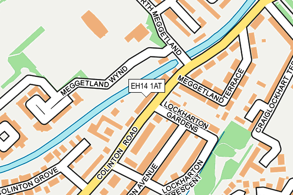 EH14 1AT map - OS OpenMap – Local (Ordnance Survey)