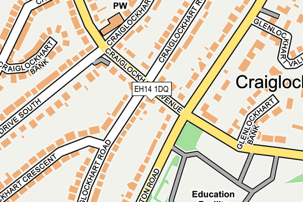 EH14 1DQ map - OS OpenMap – Local (Ordnance Survey) EH14 1DQ map - OS OpenMap – Local (Ordnance Survey)