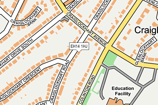 EH14 1HJ map - OS OpenMap – Local (Ordnance Survey) EH14 1HJ map - OS OpenMap – Local (Ordnance Survey)