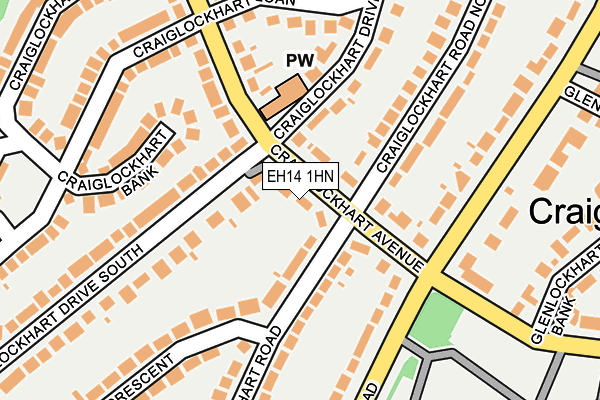 EH14 1HN map - OS OpenMap – Local (Ordnance Survey) EH14 1HN map - OS OpenMap – Local (Ordnance Survey)