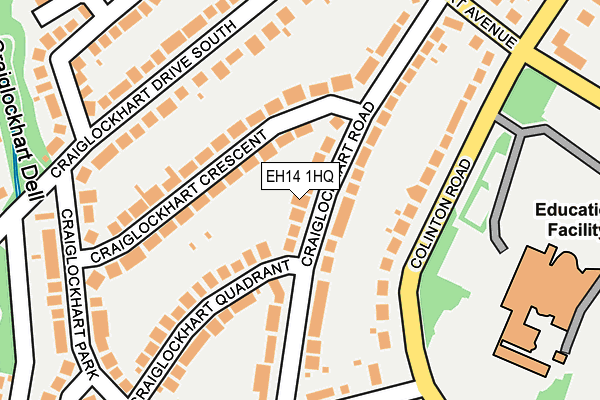 EH14 1HQ map - OS OpenMap – Local (Ordnance Survey) EH14 1HQ map - OS OpenMap – Local (Ordnance Survey)