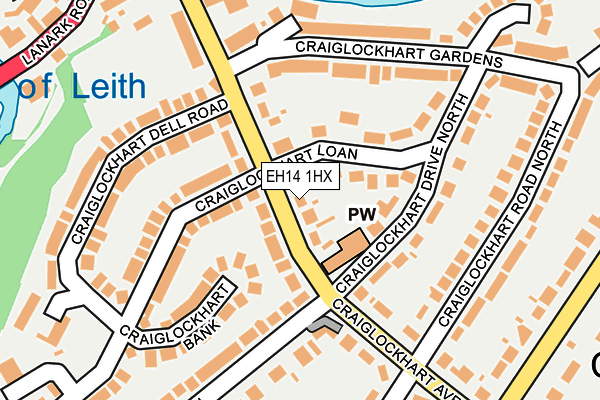 EH14 1HX map - OS OpenMap – Local (Ordnance Survey) EH14 1HX map - OS OpenMap – Local (Ordnance Survey)
