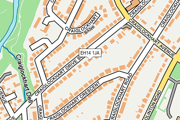 EH14 1JA map - OS OpenMap – Local (Ordnance Survey) EH14 1JA map - OS OpenMap – Local (Ordnance Survey)