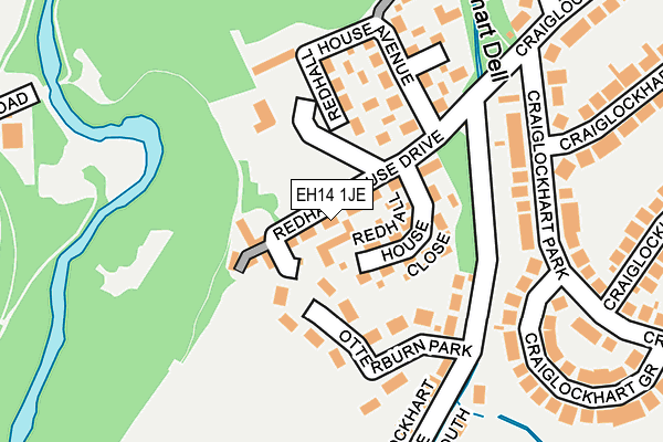 EH14 1JE map - OS OpenMap – Local (Ordnance Survey) EH14 1JE map - OS OpenMap – Local (Ordnance Survey)