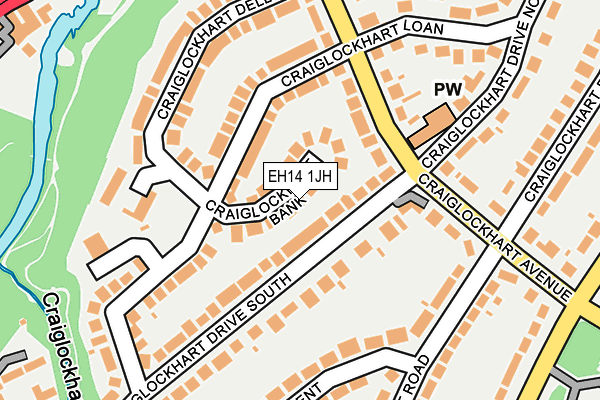 EH14 1JH map - OS OpenMap – Local (Ordnance Survey)