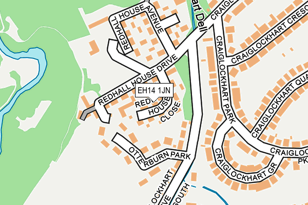 EH14 1JN map - OS OpenMap – Local (Ordnance Survey) EH14 1JN map - OS OpenMap – Local (Ordnance Survey)