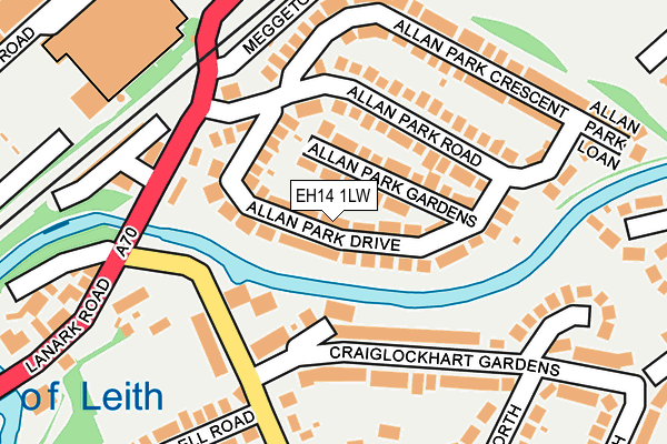 EH14 1LW map - OS OpenMap – Local (Ordnance Survey) EH14 1LW map - OS OpenMap – Local (Ordnance Survey)